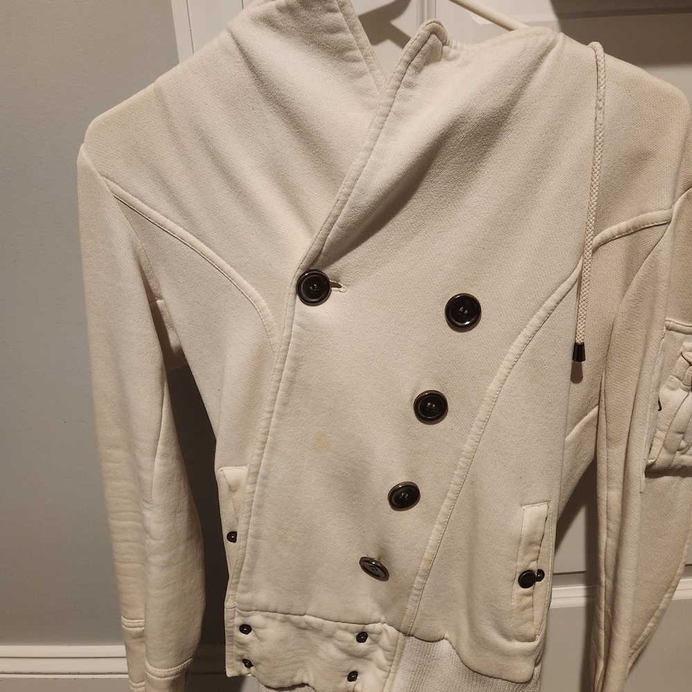 Womens Sebby Collection Soft Shell Trench Coat Button Up With Hoody